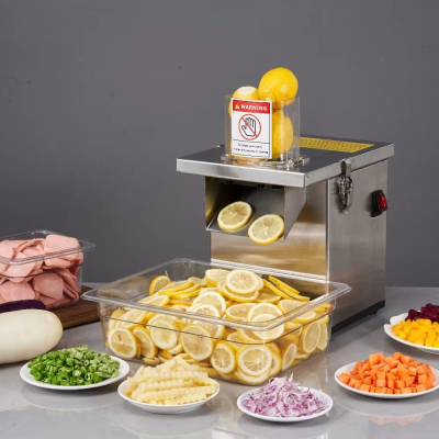 HBS-008 Commercial 4 in 1 Electric Vegetable Cutter Stainless Steel Potato Lemon Slicer Shredder Dicer for Restaurant Catering