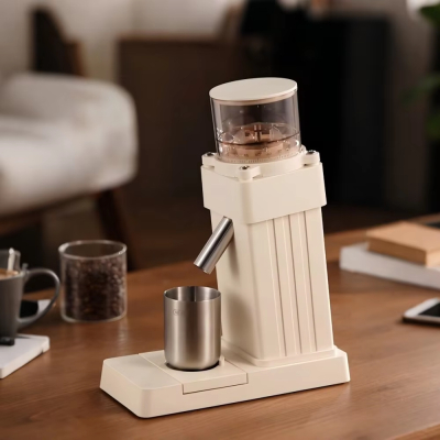 Commercial Electric Coffee Grinder with Built-in Scale 60-Level Adjustment Portioned Dispensing for Office Household Grade