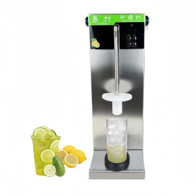 Commercial Automatic Lemon Hammering Machine, Fruit & Ice Crusher for Bubble Tea & Boba Shop, Adjustable Time & Speed
