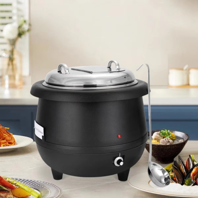 Hotel Supplies Electric Soup Warmer 10L Black Commercial Buffet Heater Food Warmer for Catering Hotel Restaurant Use